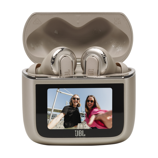 JBL Tour Pro 3 - Latte - True Wireless Noise Cancelling earbuds with Smart Charging Case™ - Detailshot 3